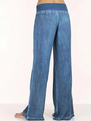 Plus Size Solid Casual Denim Jeans