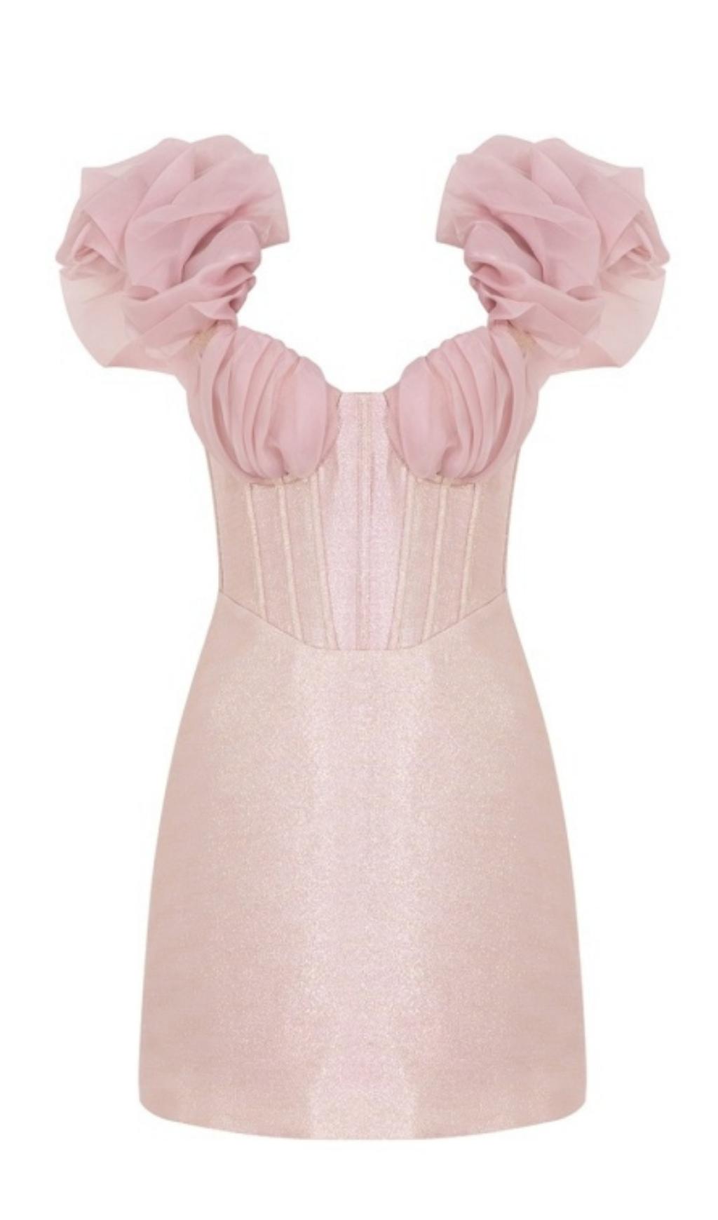 JULIE PINK CORSET MINI DRESS