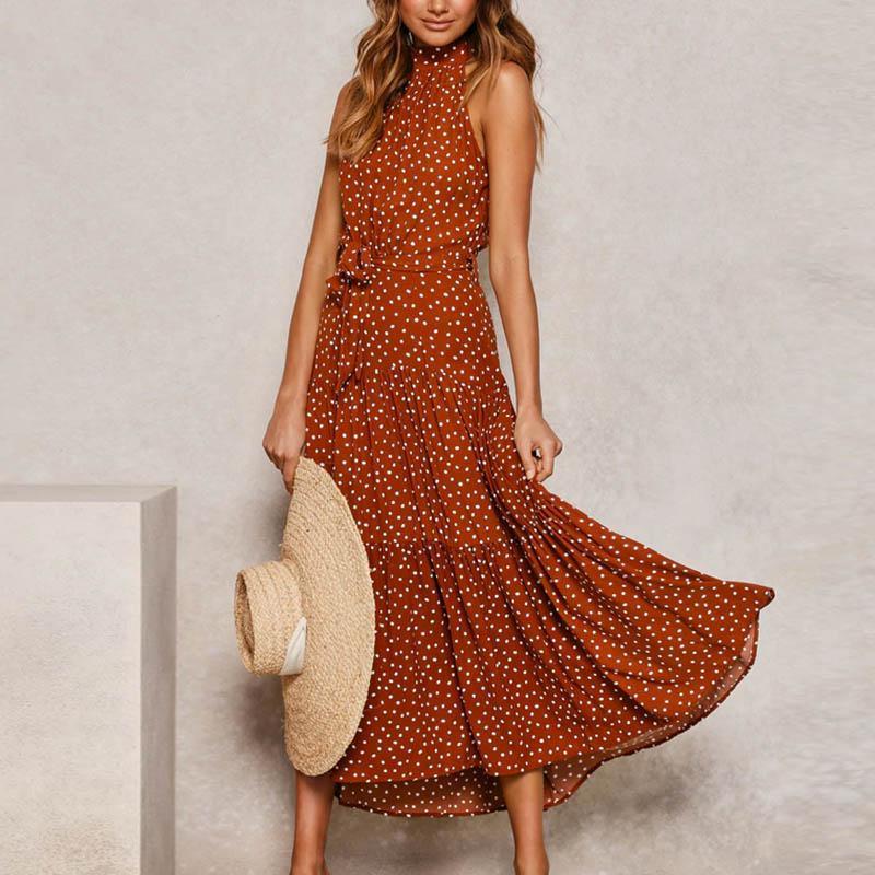 Boho Long A-Line Off Shoulder Elegant Sash Maxi Dress Women
