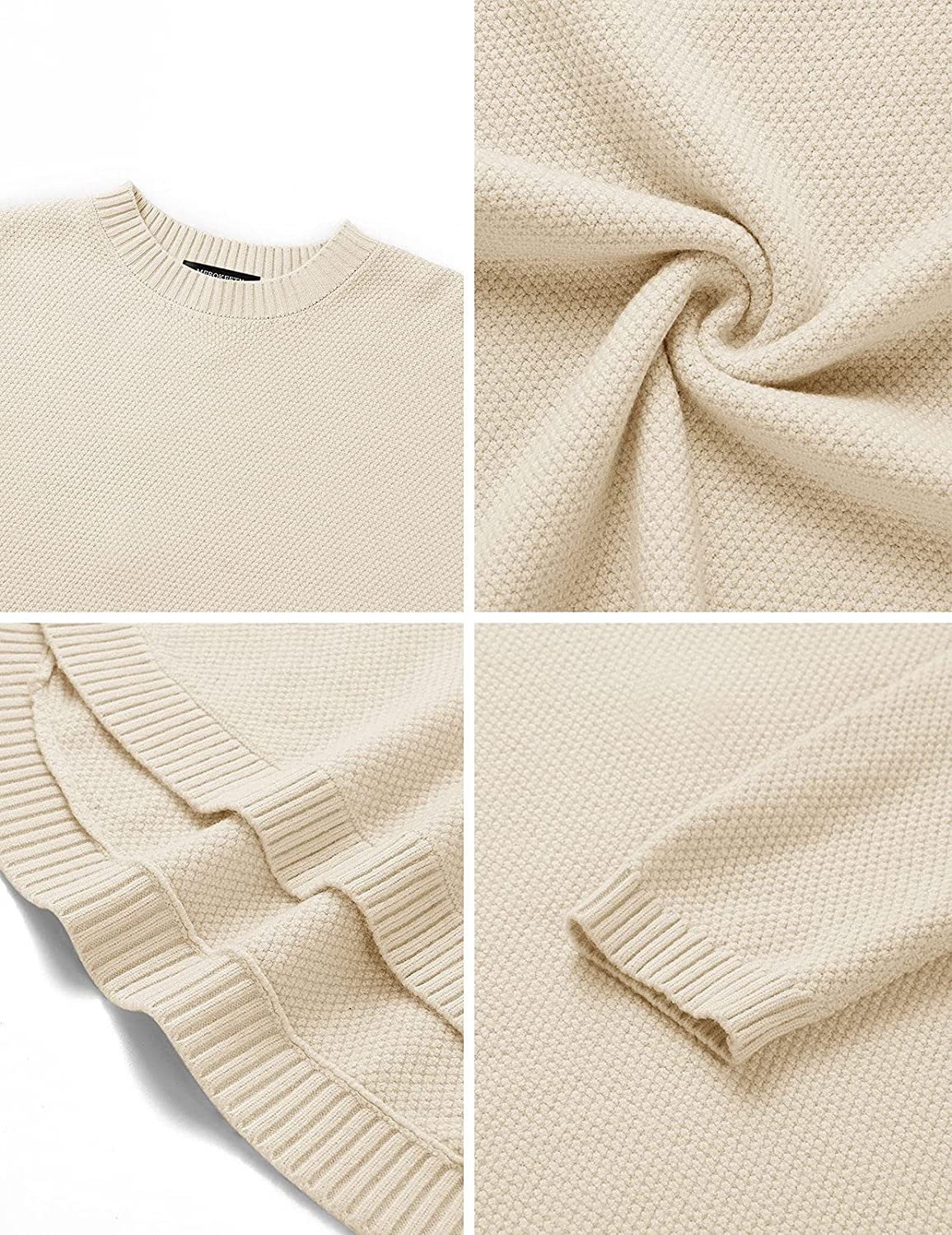 WomenLong Sleeve Oversized Crew Neck Solid Color Knit Pullover Sweater Tops