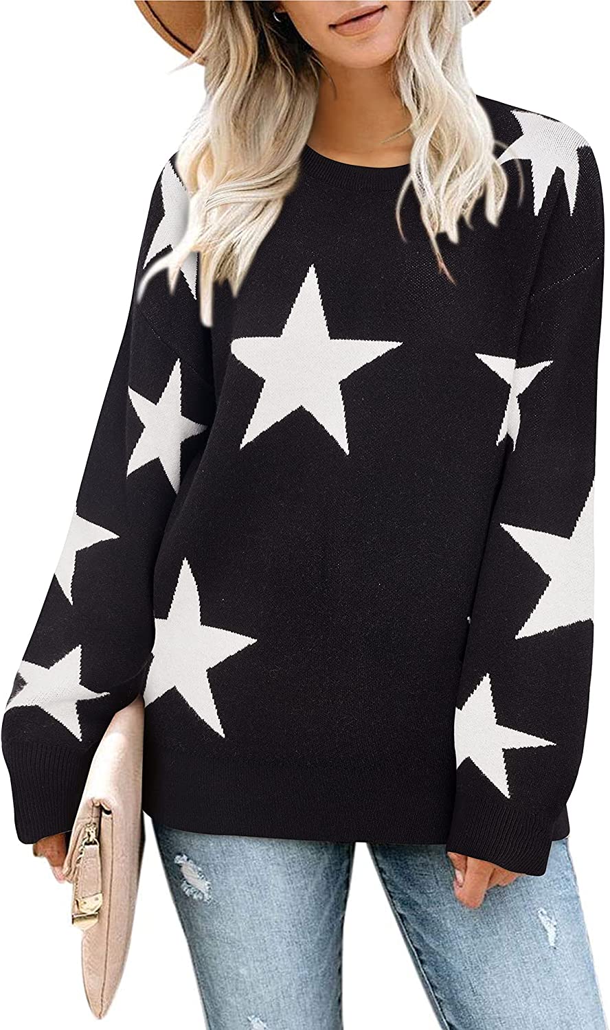 WomenCasual Leopard Print Sweater Loose Long Sleeve Crew