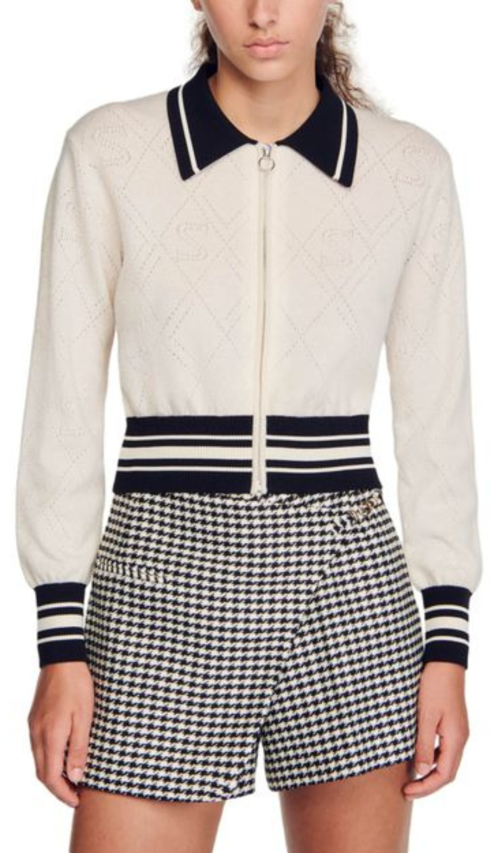 JANVIER POINTELLE VARSITY CARDIGAN