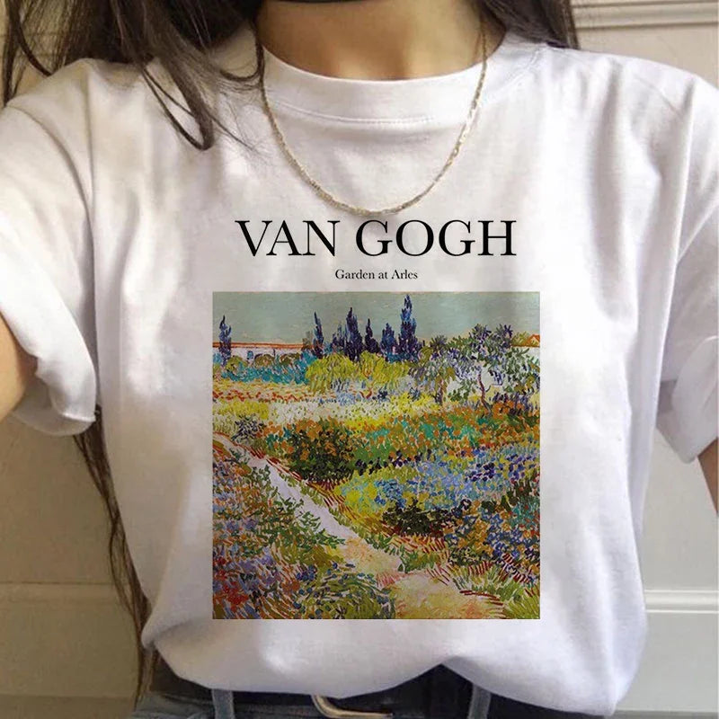 Vintage Harajuku Ullzang Funny 90s Vincent Van Gogh WomenT-shirt
