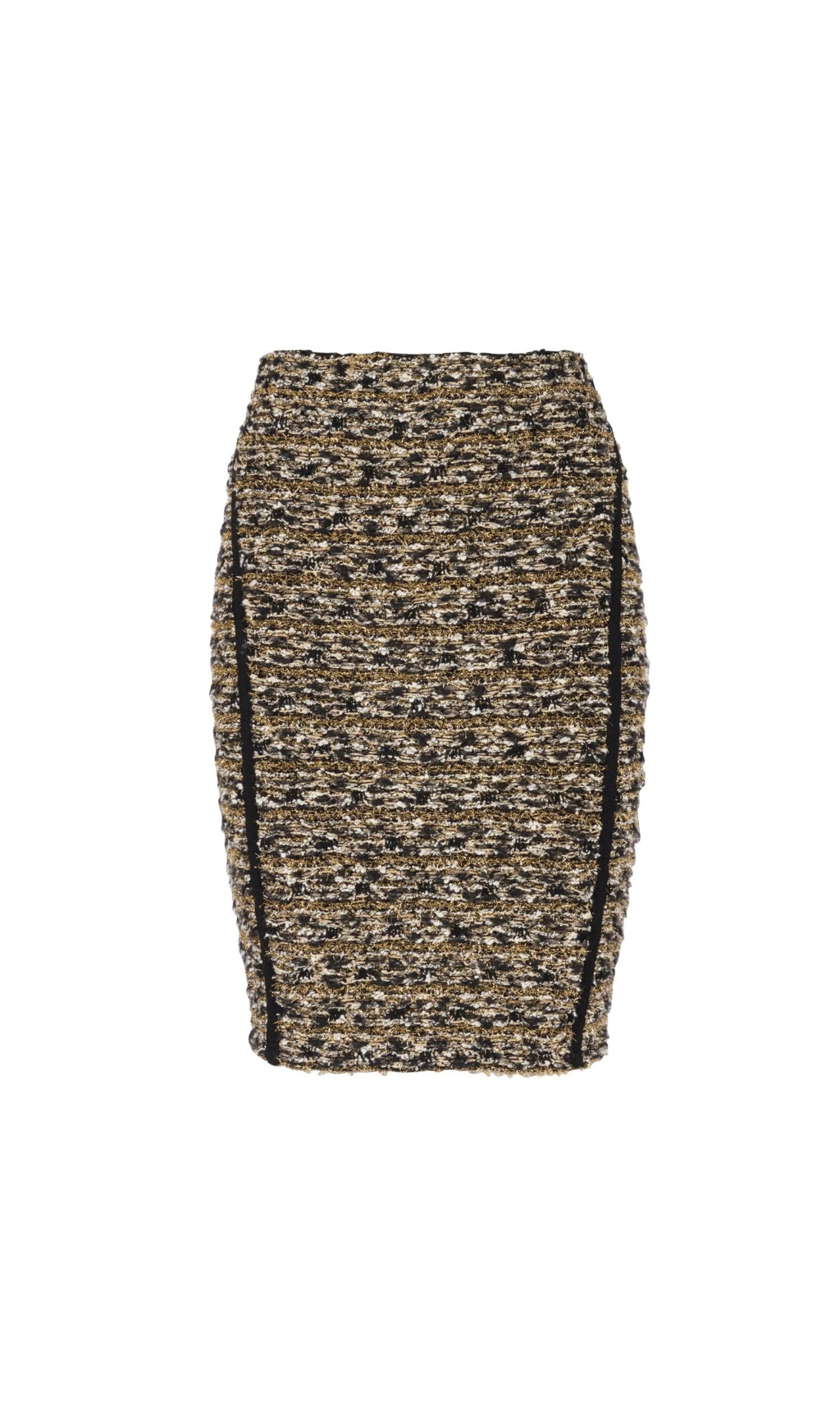 BROWN LUREX TWEED PENCIL SKIRT