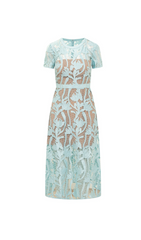 BLUE LACE MIDI DRESS
