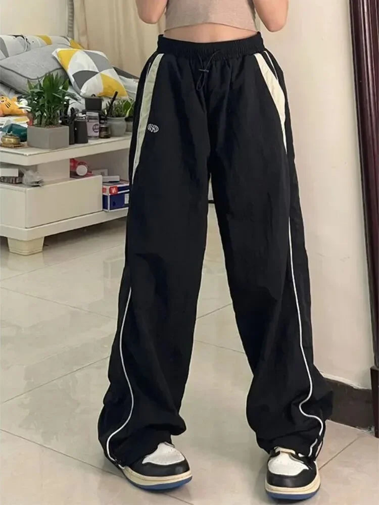 Retro Sports Pants Streetwear Baggy Wide Leg Casual Pants