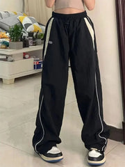 Retro Sports Pants Streetwear Baggy Wide Leg Casual Pants