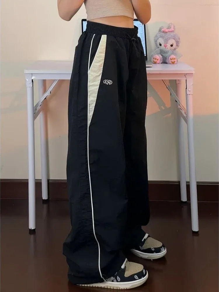 Retro Sports Pants Streetwear Baggy Wide Leg Casual Pants