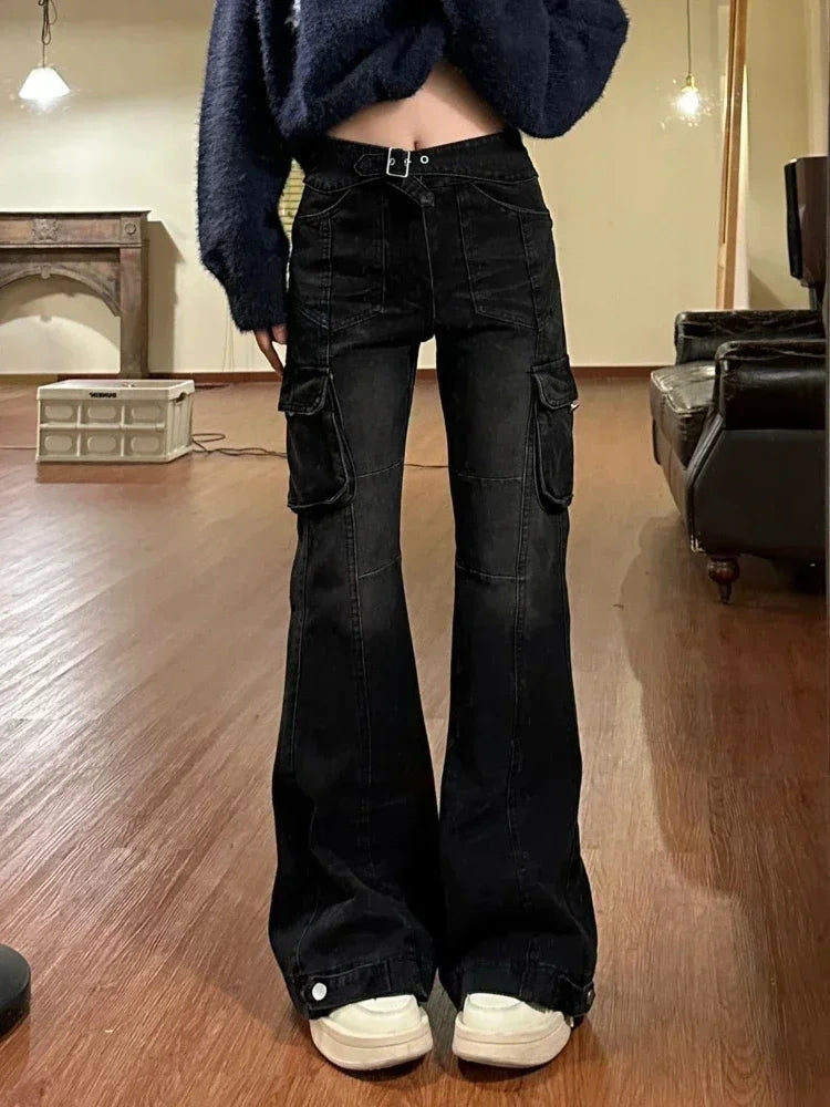 Streetwear Baggy High Waist Denim Pants Y2k Kpop Wide Leg Pants