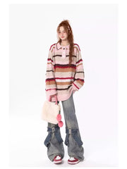 Denim Y2k Loose Bow Straight High Waist Pants Streetwear Wide Leg Pants