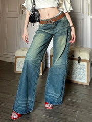 Jeans Y2k Fashion Baggy Style High Waist Wide Leg Denim Pants