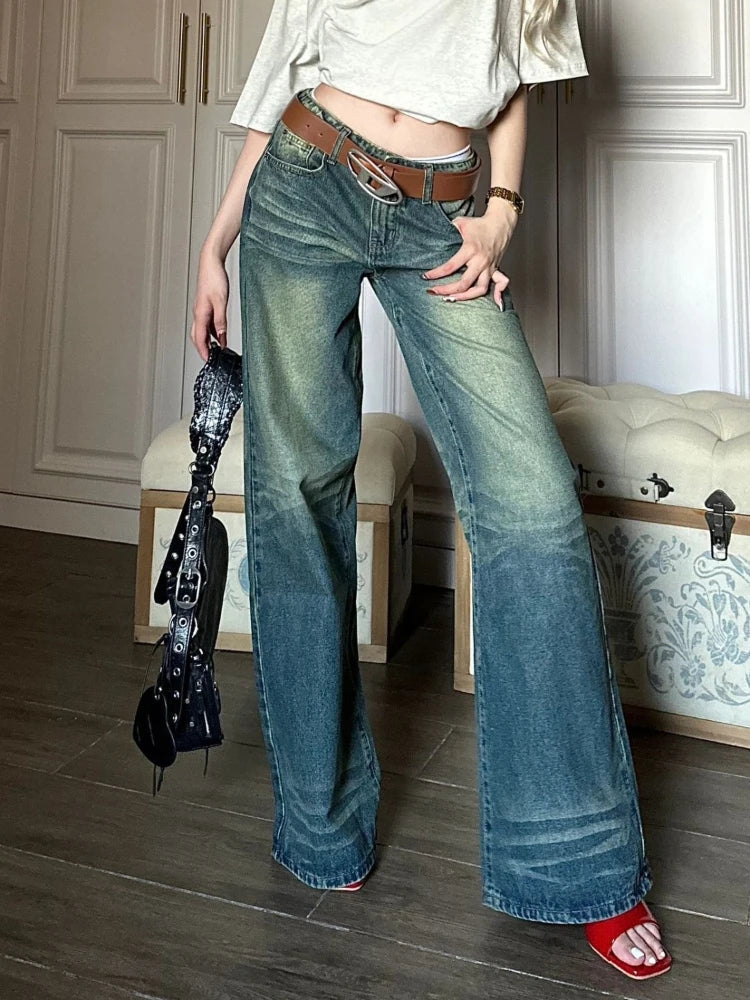 Jeans Y2k Fashion Baggy Style High Waist Wide Leg Denim Pants