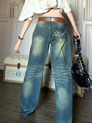 Jeans Y2k Fashion Baggy Style High Waist Wide Leg Denim Pants