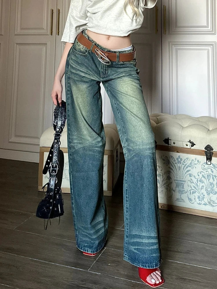 Jeans Y2k Fashion Baggy Style High Waist Wide Leg Denim Pants