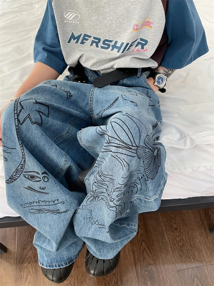 Wide Leg Pants Baggy Jeans For Y2k Hip Hop Pants