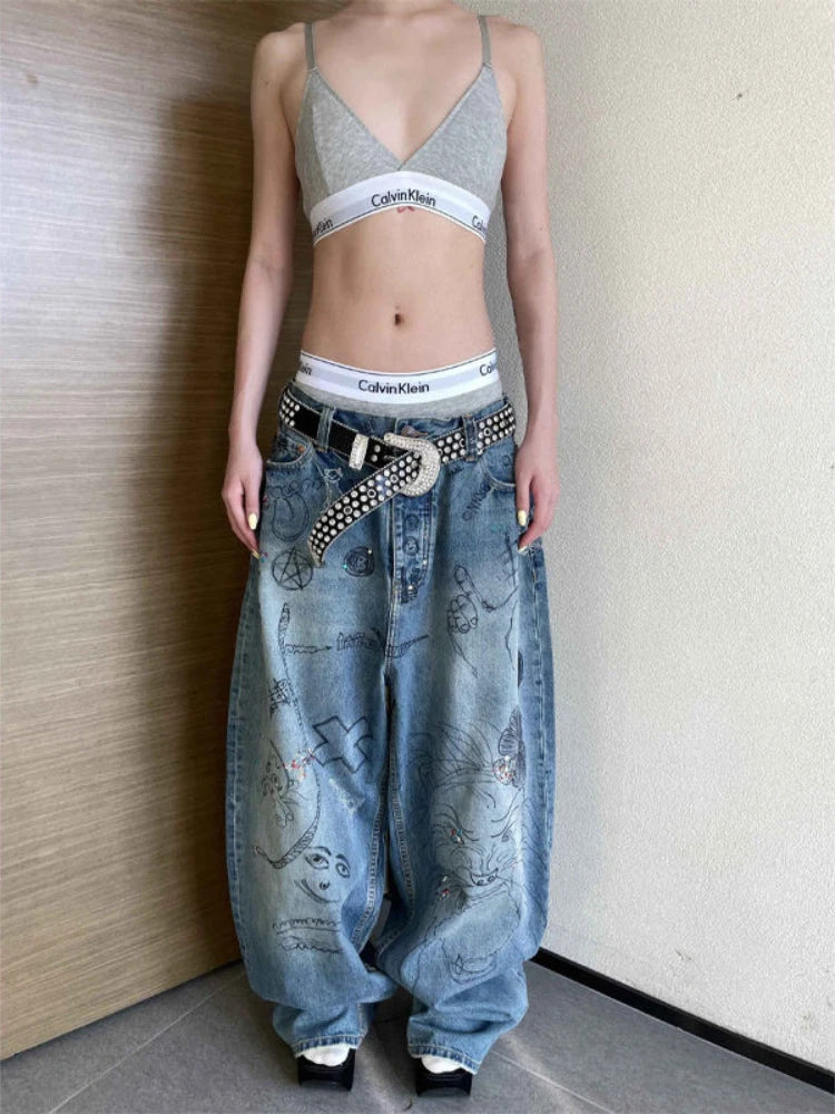 Wide Leg Pants Baggy Jeans For Y2k Hip Hop Pants