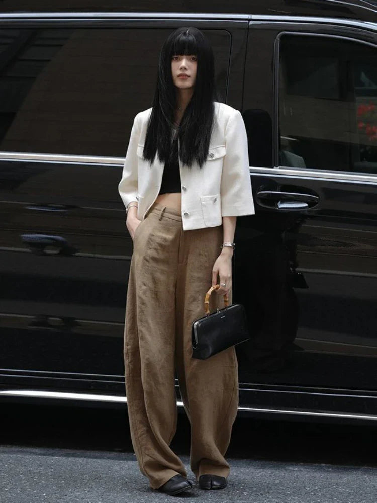 Oversize Streetwear Wide Leg Summer Trousers Office Pants