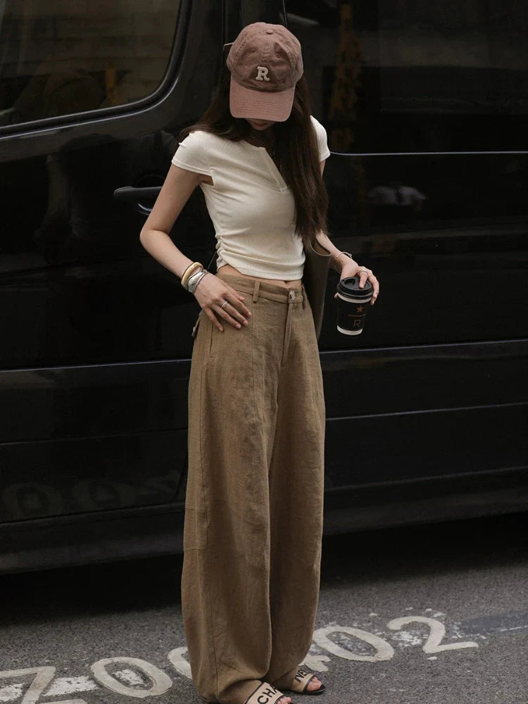 Oversize Streetwear Wide Leg Summer Trousers Office Pants