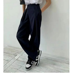 Khaki Wide Leg Pantsuit Classic Vintage Palazzo Office Elegant Trouser Work Pants