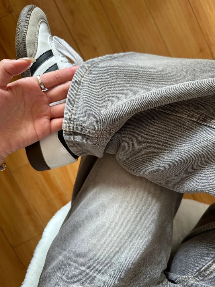 Retro Jeans Y2k Baggy High Waist Old Wide Leg Denim Pants