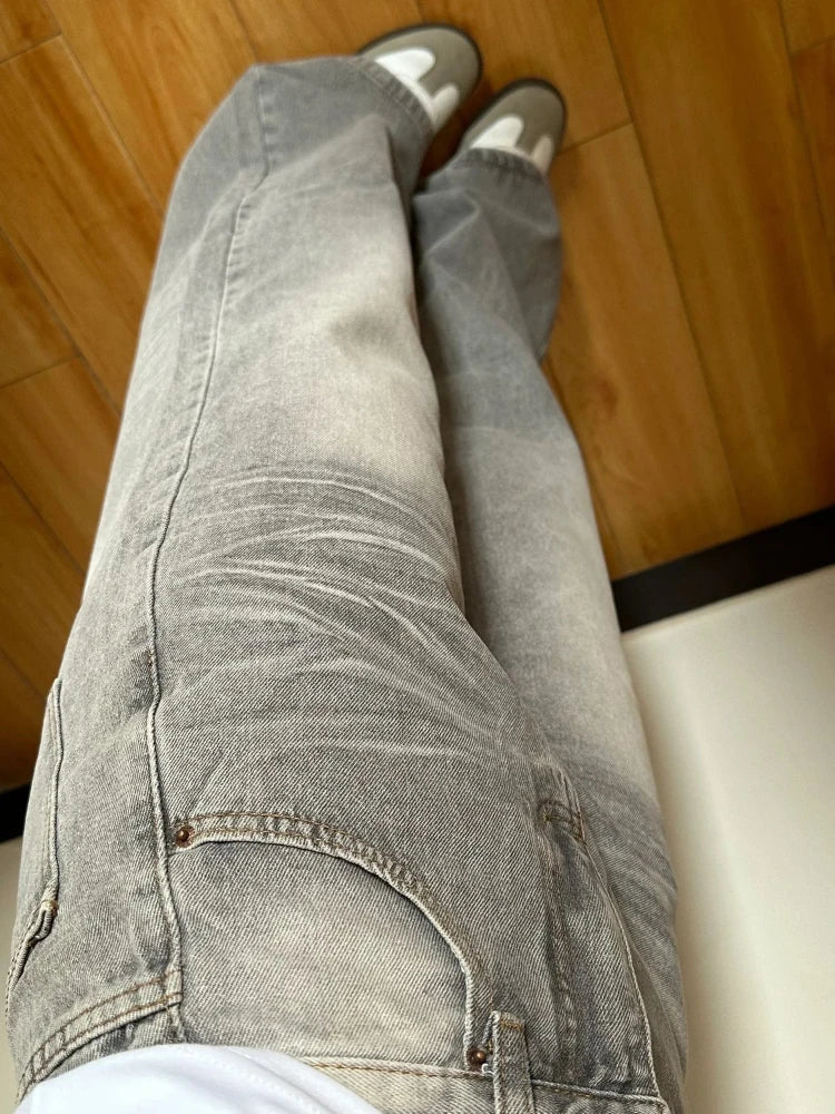 Retro Jeans Y2k Baggy High Waist Old Wide Leg Denim Pants