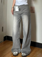 Retro Jeans Y2k Baggy High Waist Old Wide Leg Denim Pants