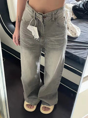 Retro Jeans Y2k Baggy High Waist Old Wide Leg Denim Pants