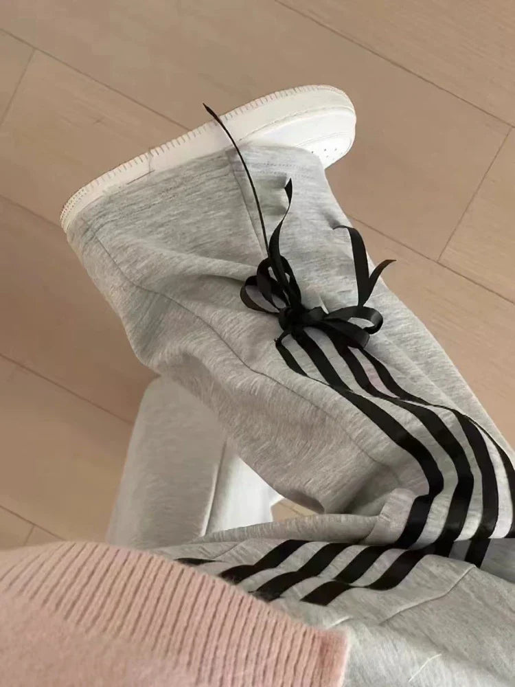 Fashion Baggy Side Stripe High Waist Sports Hip Hop Joggers Pants