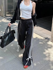 Sports Baggy Pants Y2k Fashion Cutecore Bow Straight Wide Leg Pants