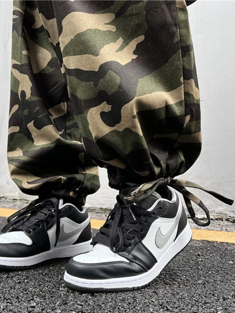 Vintage Cargo Baggy Pants Camouflage Wide Leg Pants