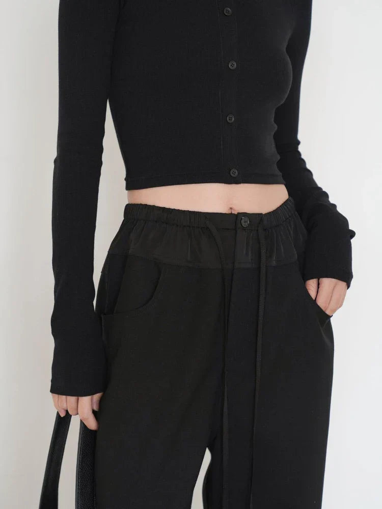 Sports Pants Streetwear Oversize Vintage Spliced Wide Leg Pants