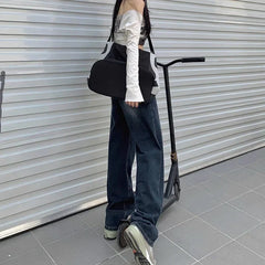 High Street Hot Pants Straight Thin Wide-Legged Drag Pants New Jeans