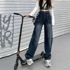 High Street Hot Pants Straight Thin Wide-Legged Drag Pants New Jeans