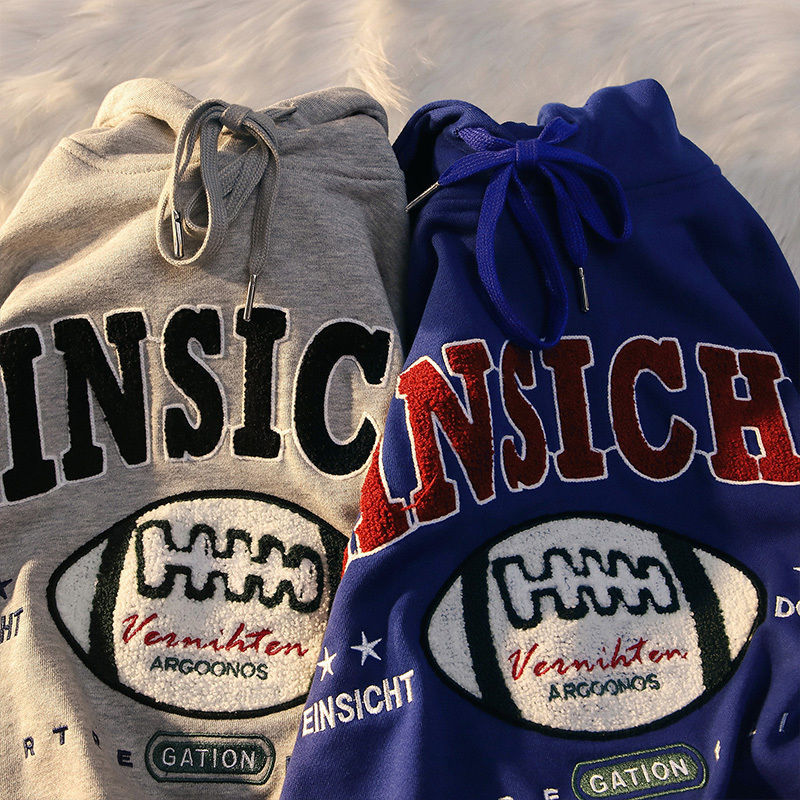 Retro Print Plus Velvet Thick Hoodie