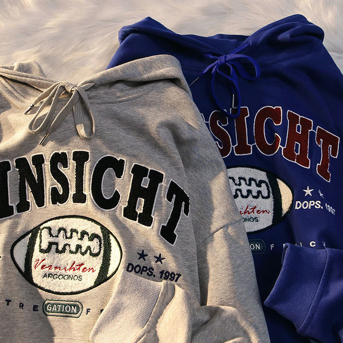 Retro Print Plus Velvet Thick Hoodie