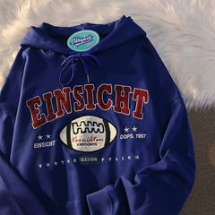 Retro Print Plus Velvet Thick Hoodie