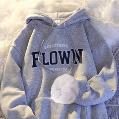 Classic Style Letter Printed Hoodie Oversized Coat