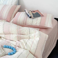 Asymmetry Jacquard Bedding Set - Pink