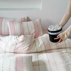 Asymmetry Jacquard Duvet Cover - Pink