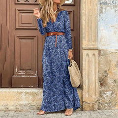 Winter Elegant Long Sleeve Split Casual Boho Dress