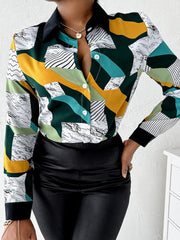 Casual Long Sleeve Striped Office Lady Shirt