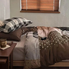 Autumn Mocha Plaid Bedding Set
