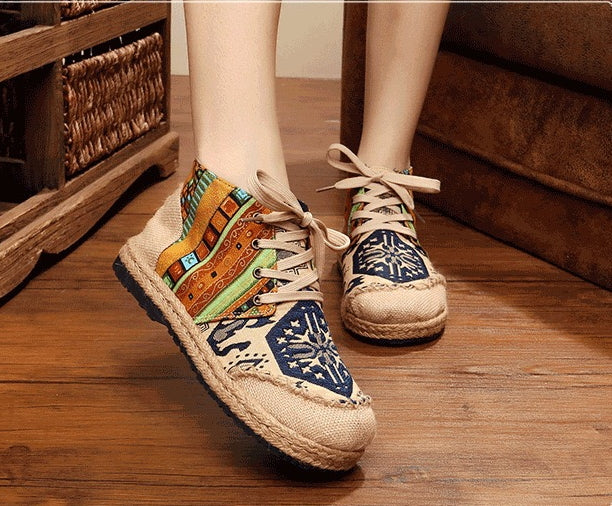 Vintage Hemp Ankle Shoes