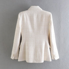 Fashion Double Breasted Textures Blazer