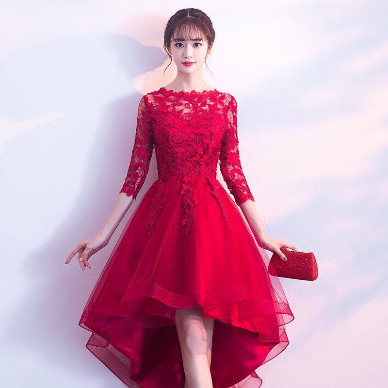 New Short Front Long Back Elegant Party Banquet Prom Dresses