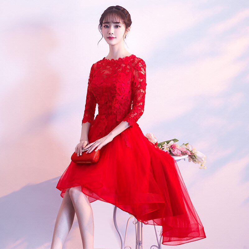 New Short Front Long Back Elegant Party Banquet Prom Dresses