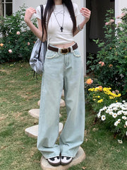 Waisted New Streetwear Y2k Casual Loose Denim Jeans