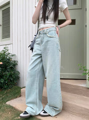 Waisted New Streetwear Y2k Casual Loose Denim Jeans