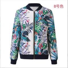 Flower Print Long Sleeve Coats