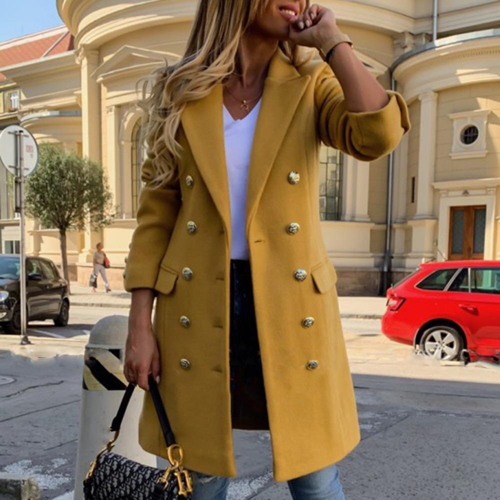Trench Notch Collar Double Breasted Vintage Coat